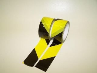 Vytyčovací páska žluto-černá samolepící, levá